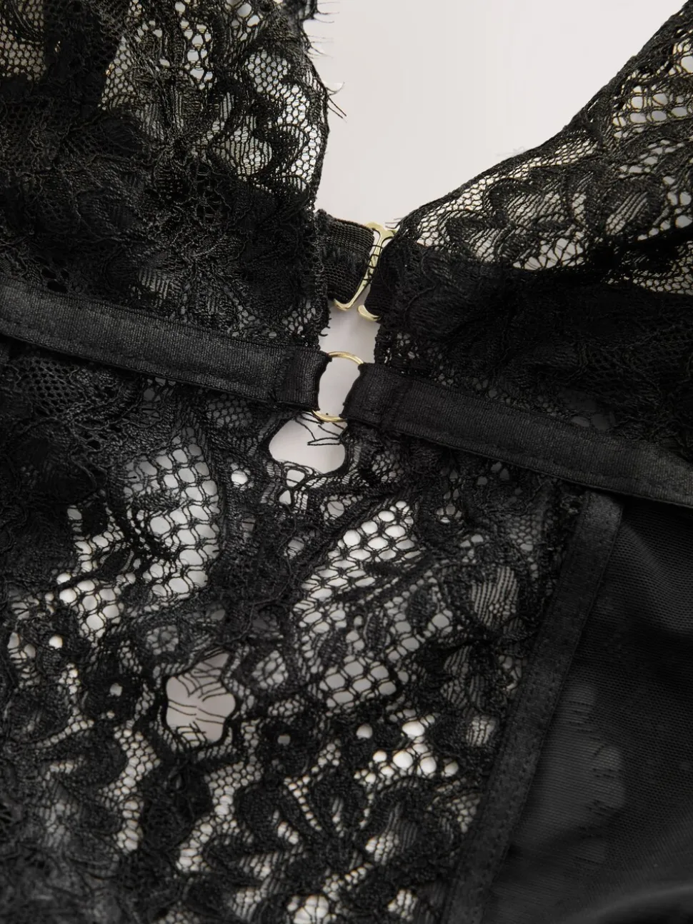 Zwart - Glamour Crotchless Bodysuit