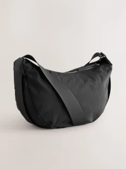 Zwart - Grote nylon schoudertas