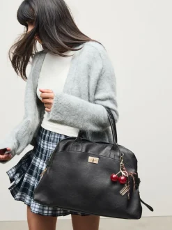 Zwart - Grote shopper met bedeltjes