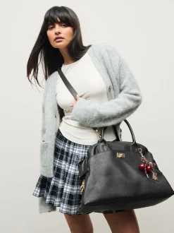 Zwart - Grote shopper met bedeltjes