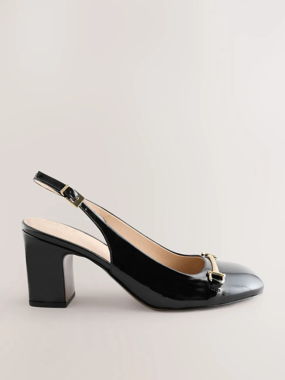 Zwart - Hardware Slingback Block Heels