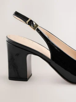 Zwart - Hardware Slingback Block Heels