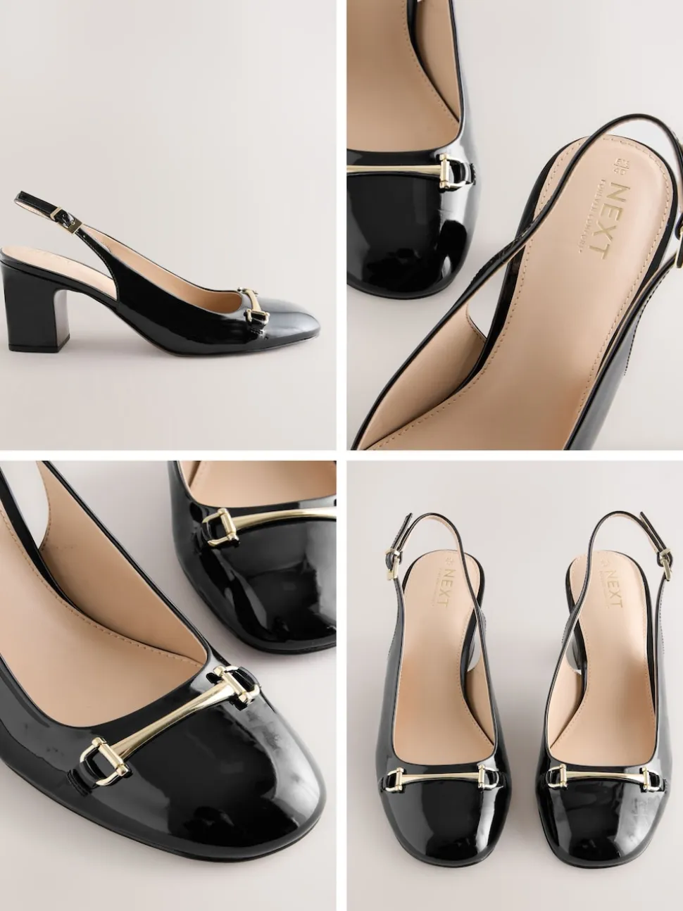 Zwart - Hardware Slingback Block Heels