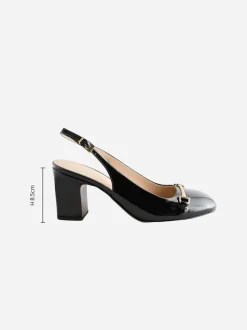Zwart - Hardware Slingback Block Heels