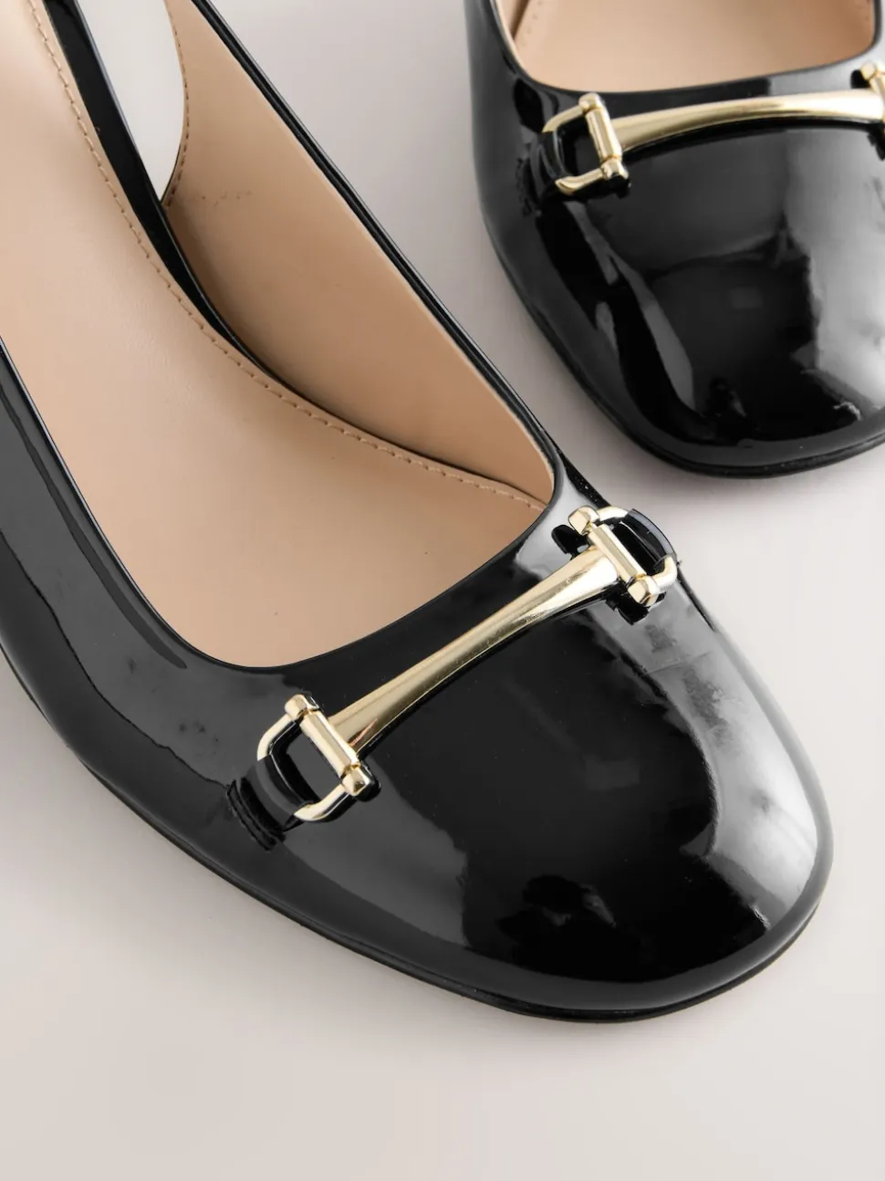 Zwart - Hardware Slingback Block Heels