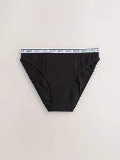 Zwart - Heavy Flow Full Briefs Cotton Period Knickers 4 Pack