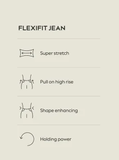 Zwart - High Rise FlexiFit Stretch Pull On Wide Leg Jeans