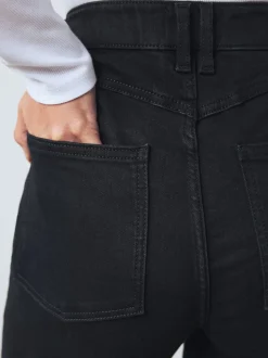 Zwart - High Rise FlexiFit Stretch Pull On Wide Leg Jeans