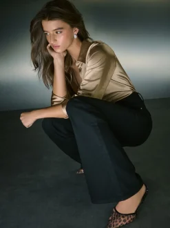 Zwart - High Rise Stretch Flare Jeans