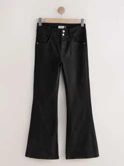 Zwart - High Rise Stretch Flare Jeans