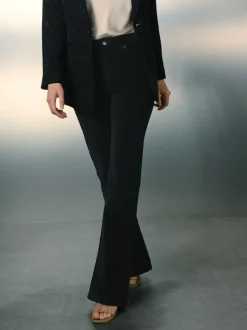 Zwart - High Rise Velvet Cord Flare Jeans