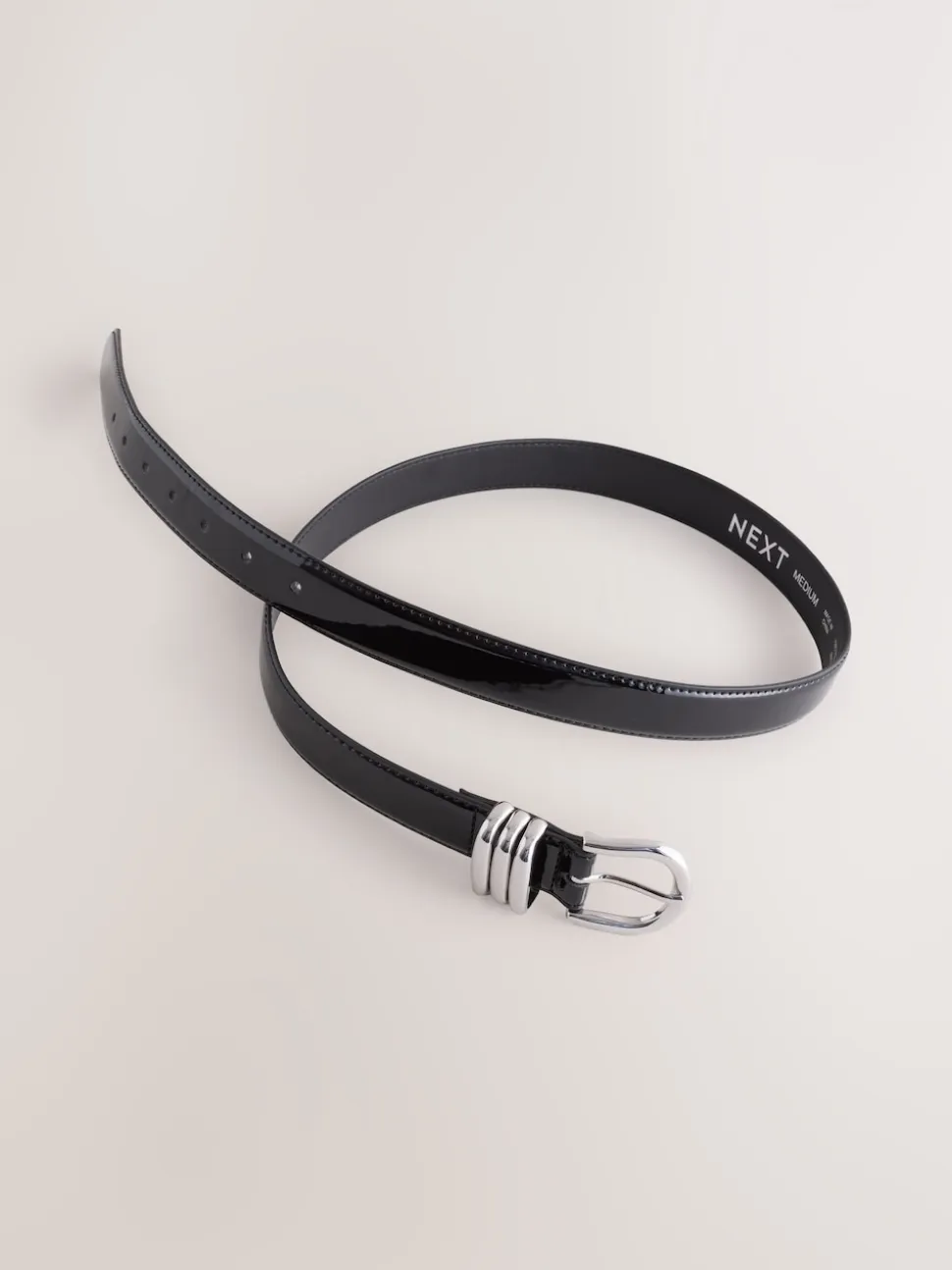 Zwart - High Shine Regular PU Belt