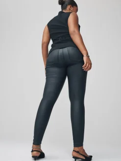 Zwart - Hourglass Coated Denim Skinny Jeans