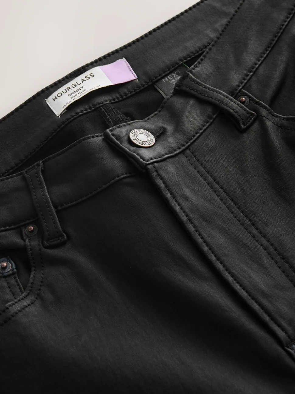 Zwart - Hourglass Coated Denim Skinny Jeans