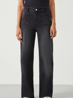 Zwart - Hush Rowan jeans met uitlopende pijpen