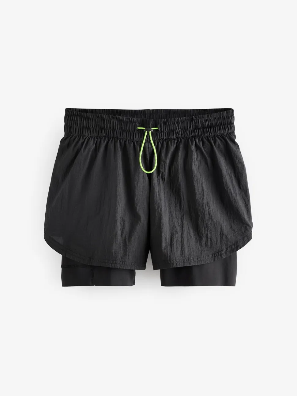 Zwart - 2-in-1 sportshort met hoge taille van Dry Tech