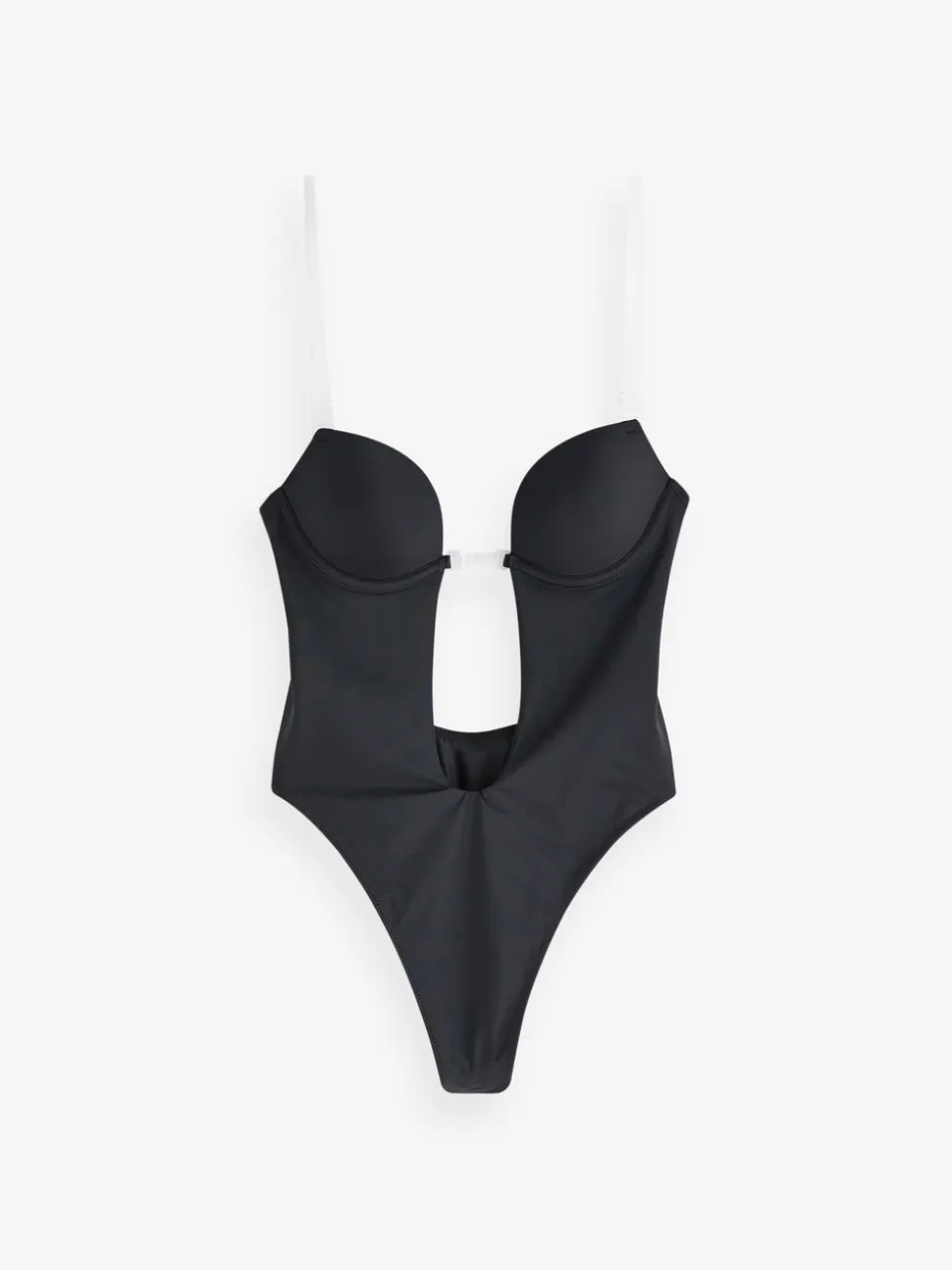 Zwart - Ingeklapte body met meerdere bandjes en rugleuning