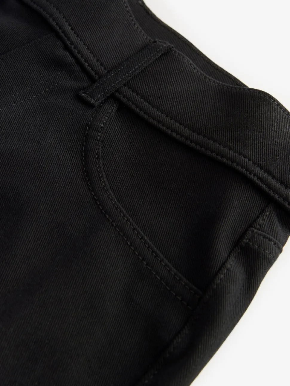 Zwart - Jersey denim broek met wijde pijpen