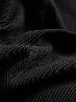 Zwart - Jersey denim broek met wijde pijpen