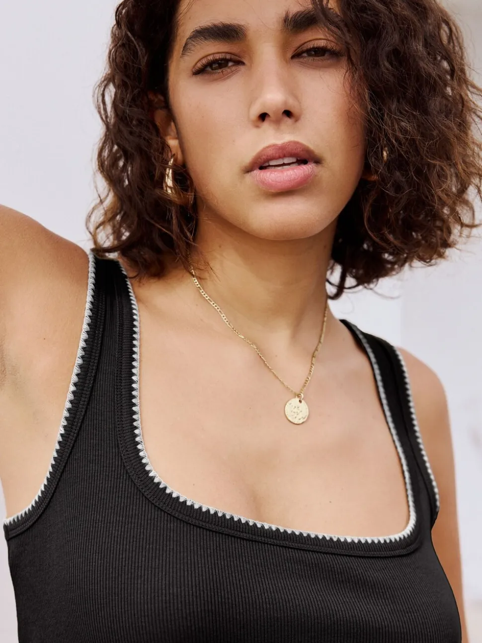 Zwart - Jersey midi-zomerjurk