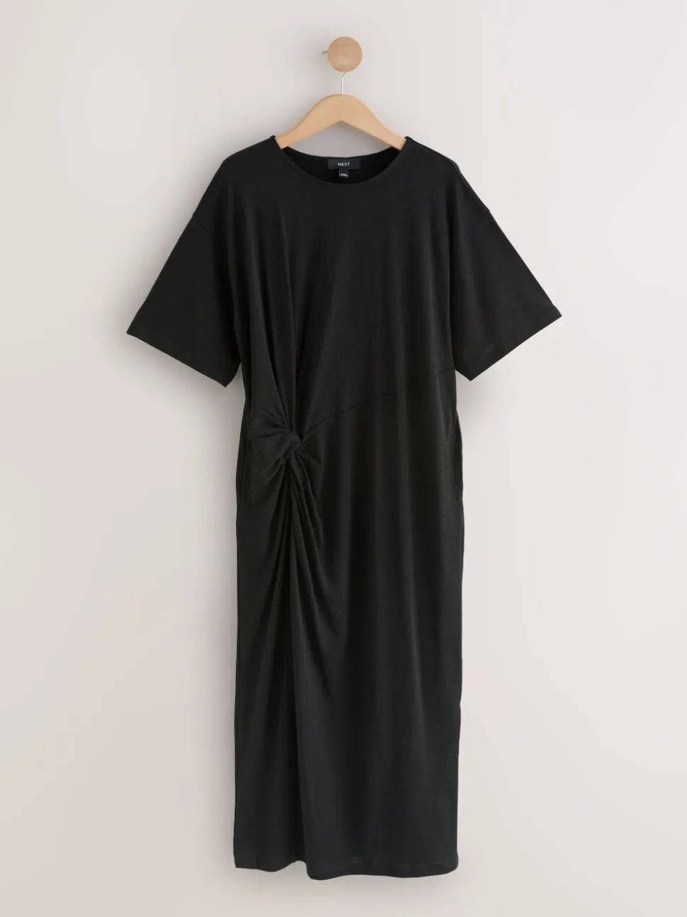 Zwart - Jersey Twist T-Shirt Summer Dress