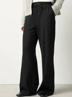 Zwart - Joggingbroek met wijde pijpen