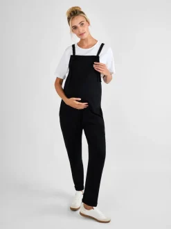 Zwart - JoJo Maman Bébé - Jersey zwangerschaps-tuinbroek