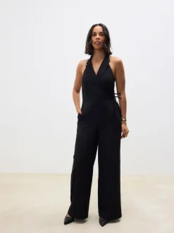 Zwart - Jumpsuit met halterhals
