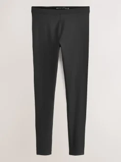 Zwart - Katoenen legging met hoge taille