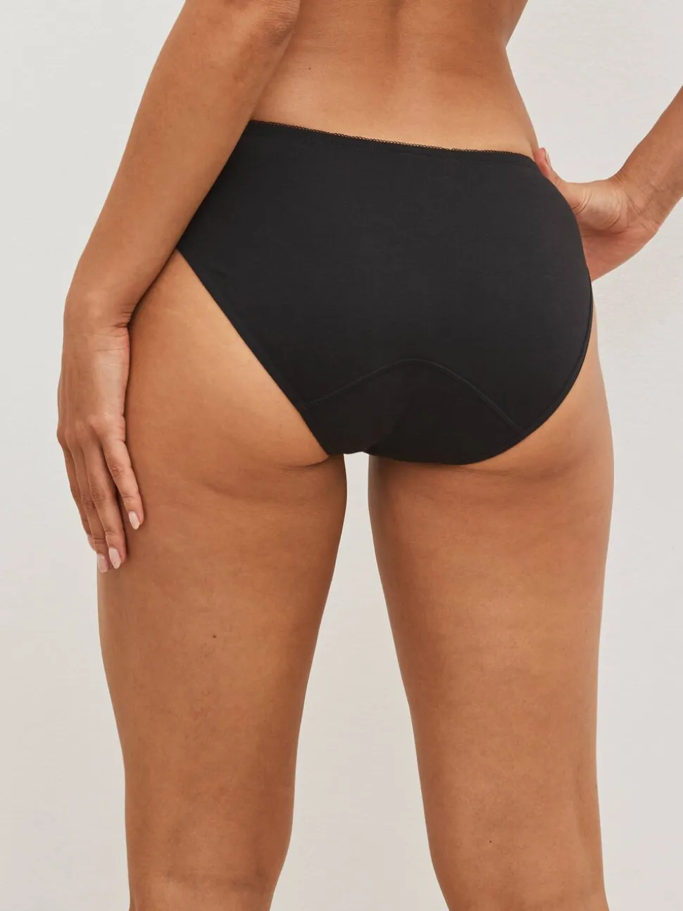 Zwart - Katoenen menstruatieslip voor medium vloeien