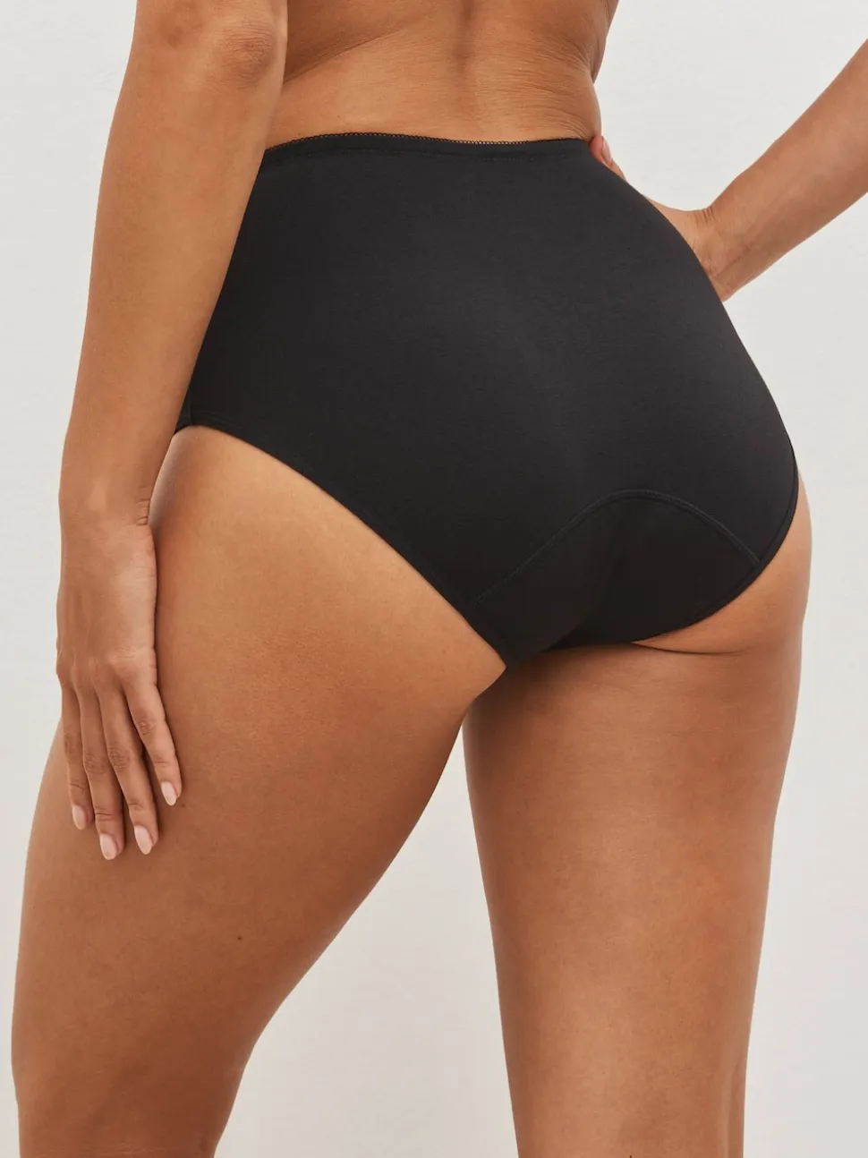 Zwart - Katoenen menstruatieslip voor medium vloeien