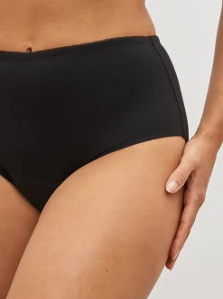 Zwart - Katoenen menstruatieslip voor medium vloeien