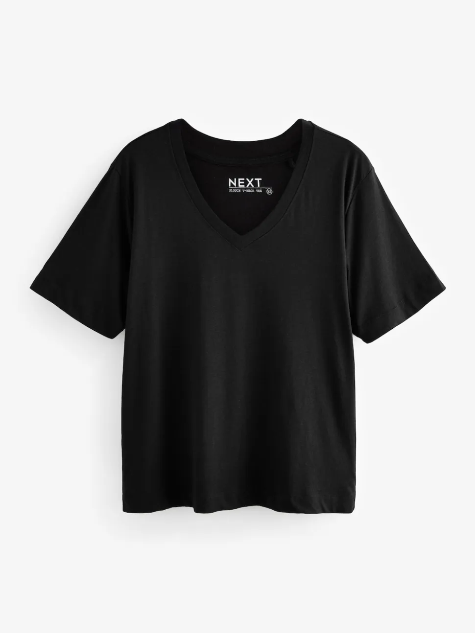 Zwart - Katoenen Modal ruimvallend V-hals T-shirt
