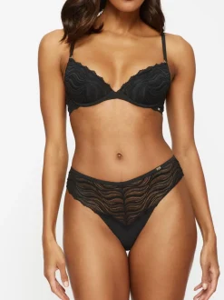 Zwart - KBX Lola Lace Brazilian Knickers