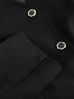 Zwart - Kraagloze V-hals blazer