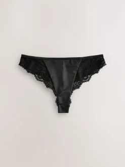 Zwart - Lace Bow Back Knickers