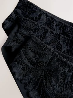 Zwart - Lace Front NVPL Knickers 3 Pack