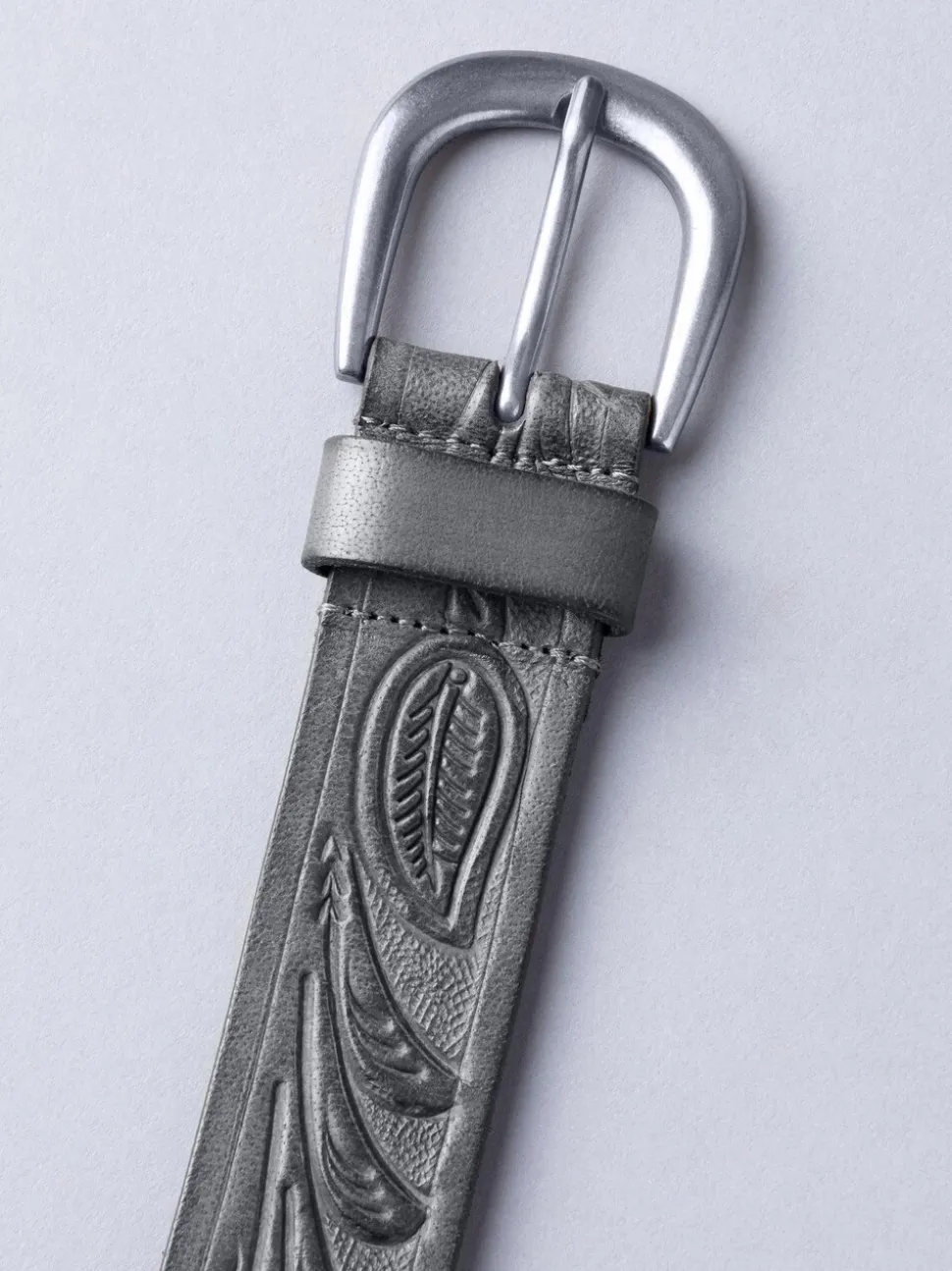 Zwart - Lakeland Leather - Leren riem met reliëf