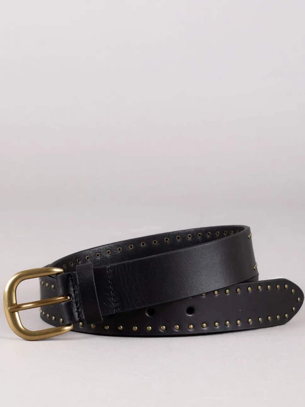 Zwart - Lakeland Leather - Leren sandaalriem met studs