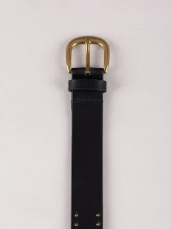 Zwart - Lakeland Leather - Leren sandaalriem met studs