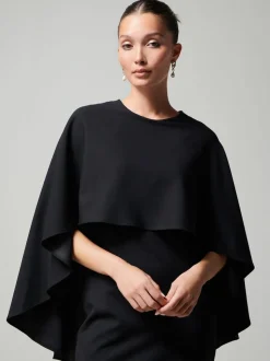 Zwart - Lange jurk met cape