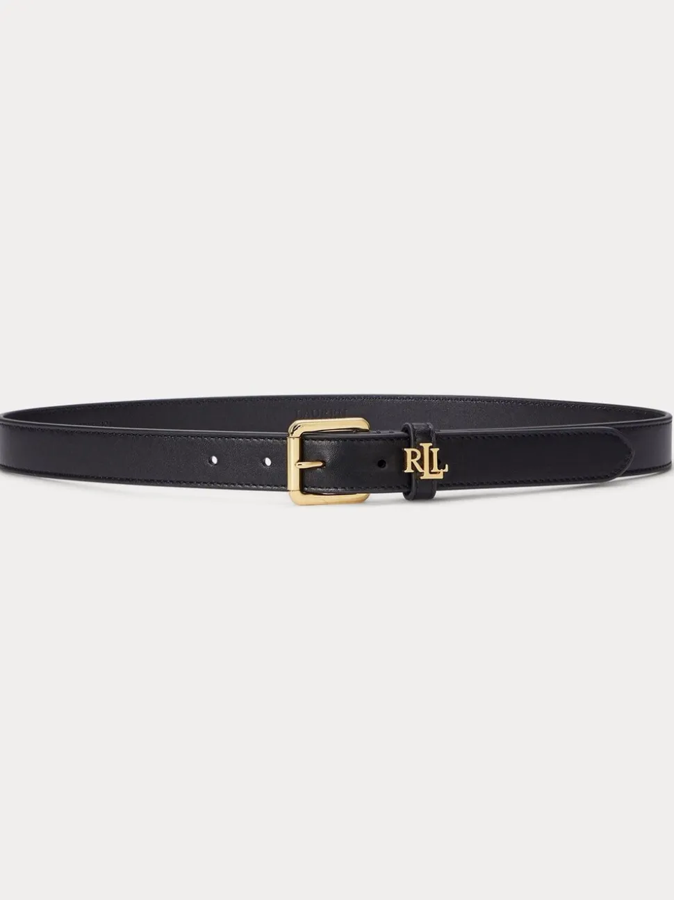 Zwart - Lauren Ralph Lauren 2,5cm Omkeerbare kiezelkleurige leren riem met logo