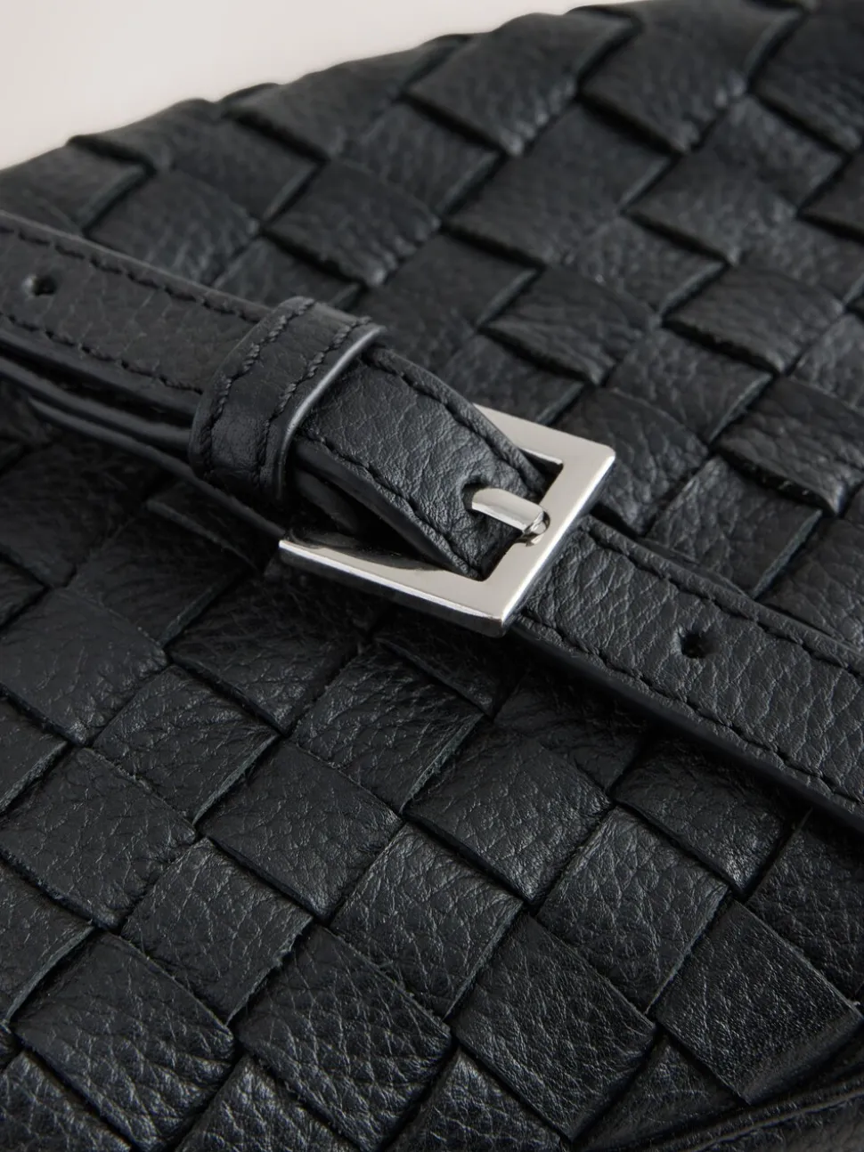 Zwart - Leather Weave Camera Bag