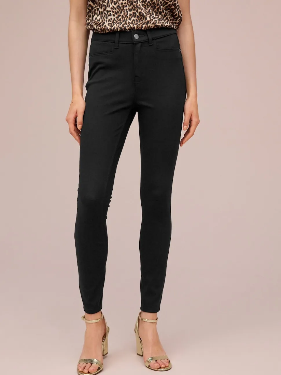 Zwart - Legging van jersey-denim