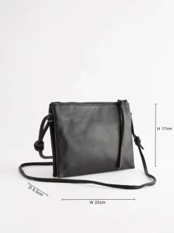 Zwart - Leren crossbodytas