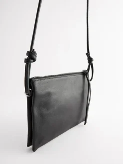 Zwart - Leren crossbodytas
