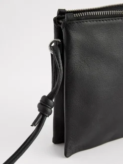Zwart - Leren crossbodytas