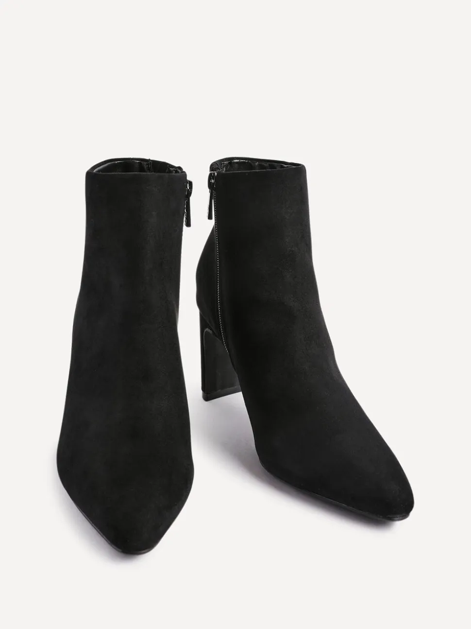 Zwart - Linzi Alisha Point Toe Block Heeled Ankle Boots