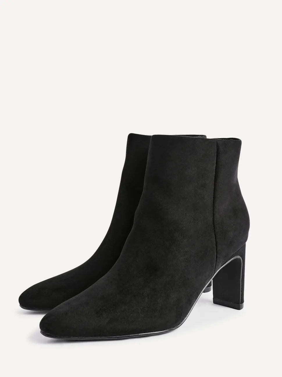 Zwart - Linzi Alisha Point Toe Block Heeled Ankle Boots