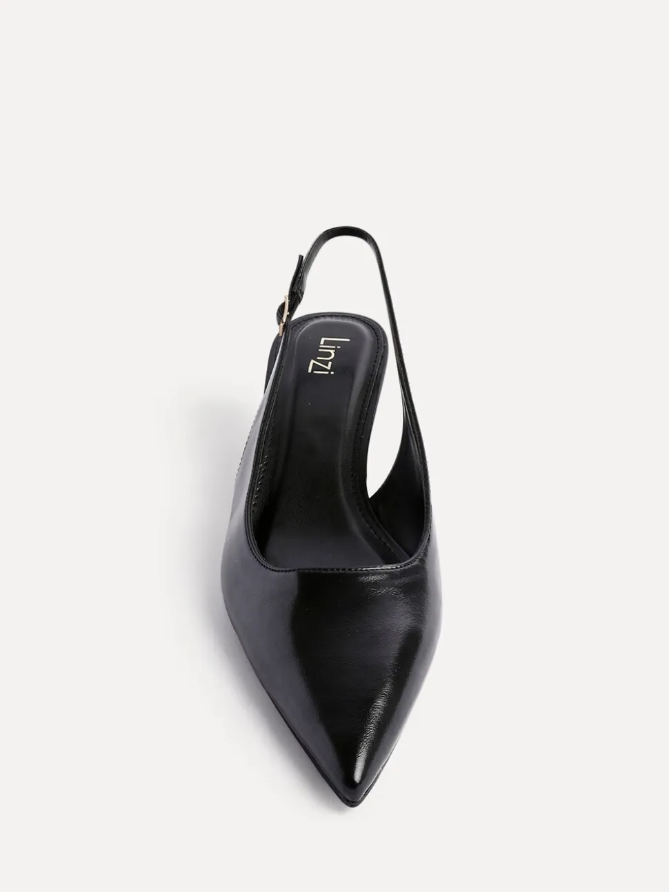 Zwart - Linzi Elvira slingback pumps met kleine hak